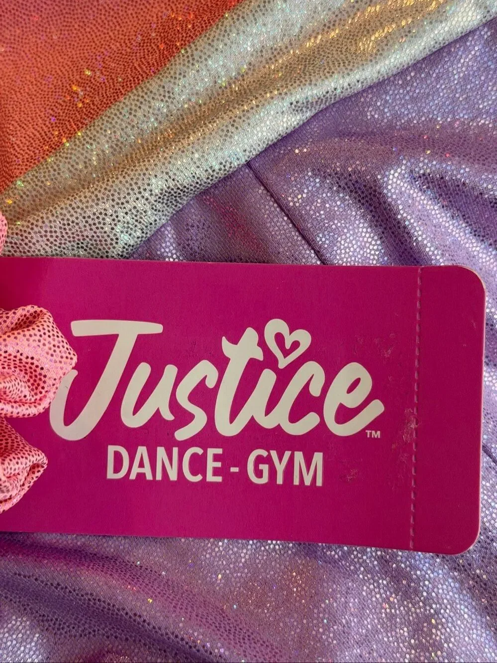 Justice leotard with hair scrunchie size 6-7